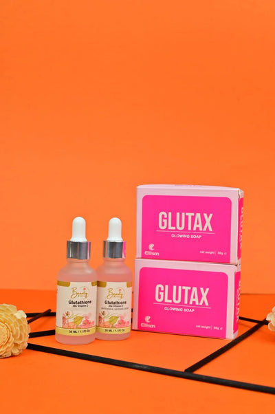 Pack Of 4 Deal Glutathione serum 30x Vitamin C 30ML  2 serum + 2 Free Soap